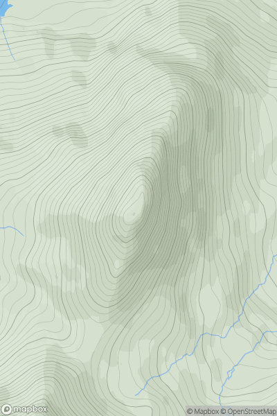 Thumbnail image for Tryfan [Snowdonia] [SH664593] showing contour plot for surrounding peak